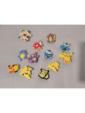 12PC Pokemon Shoe Charms For Crocs Anime Charms Boy Charms Pikachu Charms Jibbit